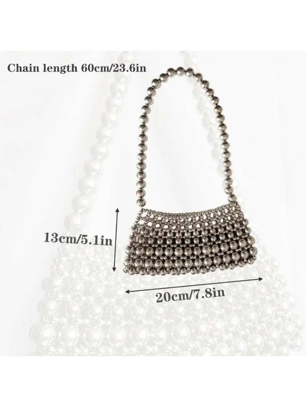 Handmade Beaded Weaving Pearl Crossbody Clutch Bag | Stylish Dopamine Design for